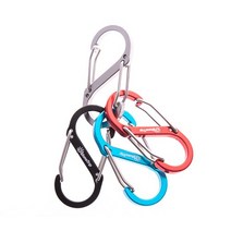 캠핑용 알루미늄 S형 양방향 카라비너 소형/대형 4개 1세트, 블루 4pcs