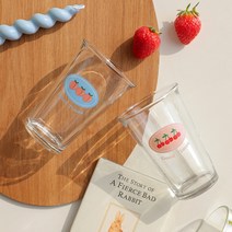 과일 후르츠 전사 유리컵 4종, 트리플체리.피치피치