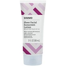 amazon 브랜드 - solimo 쉬어 페이스 선스크린 spf 30 암초선크림 썬크림, 산호초 친화적인, 3fl oz1팩