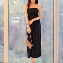 다잇템 여자 이지 사이드슬릿 해외 탑 트립 롱 원피스 (7586483)