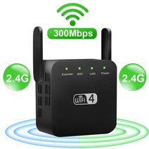 5G 와이파이 리피터 와이파이 앰프 5Ghz 라우터 와이파이 부스터 신호 익스텐더 장거리 4 안테나 1200Mbps, 04 2.4G Black_02 US Plug