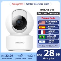홈캠 가정용cctv 베이비캠 펫캠IMILAB-글로벌 버전 016 IP 카메라 베이비 모니터 스마트 Mi 홈 앱 360 ° 1080P HD WiFi 보안 카메라 CCTV 감시 카, 카메라만_중국 | EU 플러그