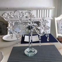 심플 크리스탈 샹들리에 촛대 캔들홀더 웨딩 파티 홈파티 파티 인테리어 촛대 럭셔리 오브제, B (높이 43CM)