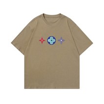 순수 코튼 반팔 티셔츠 티셔츠 남성용 여성용 신제품 여름 럭셔리 브랜드 의류 대형 피트니스 셔츠 패션 프린트 2023