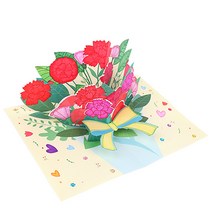 카네이션 꽃다발 팝업카드, 2.카드&봉투, 1인용 개별포장