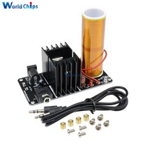 Assemed 완료 미니 음악 테슬라 코일 플라즈마 스피커 아크 발생기 공진 무선 전송 DC 15V-24V 15W 스테레, 한개옵션0