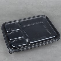 투명 사각 4칸 도시락 SDP4칸 (50ea) VV 배달 일회용 포장, 투명사각4칸도시락SDP4칸 (50ea)