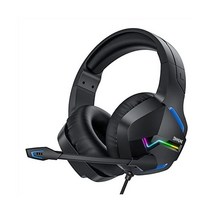 PC용 마이크가 있는 비눈 무선 게이밍 헤드셋 PS4 PS5 플레이스테이션 45 노트북용 마이크가 있는 2.4G 무선 블루투스 USB 게이머 헤드폰, Black/Blue, Wired