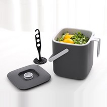 내부코팅 세척쉬운 카페용 3L 음식물쓰레기통 음식물통 업소용 위생 가정용, 음식쓰레기 그레이