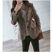 위위브렌 여성용 체크 핏한 기장감 자켓 캐주얼