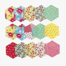 원단 세트 바이핸즈 피드색 컬러 헥사곤 조각원단 36장 세트 - 5cm