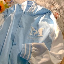 타올 자수 야구복 카디건 여 얇은 조종사복 점퍼코트