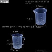 라오농 계량컵 소량 대용량 투명컵 사용량 공구 컵 측정공구 라지 내열 음식 계량 플라스틱컵, T05-100원형+250