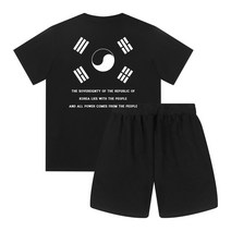 오리지널데이 남자 여자 트레이닝 세트 태극기 츄리닝 프린팅 국뽕 반팔티 밴딩 반바지 빅사이즈 OUR_0008