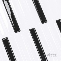 [비츠조명] 손쉽게 붙이는 보닥타일 시트지 롱브릭 블랙 화이트 BLW02 1장