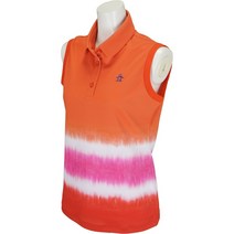 선 스크린 오렌지 빛 국경 프린트 민소매 티셔츠 여성 만싱 웨아 Munsingwear MGWPJA19 판매 0000609802