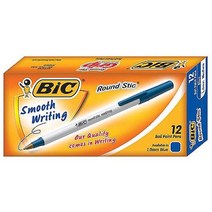 BIC 라운드스틱볼펜 1.0mm/MED/청/12개입, 본상품선택