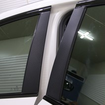 포원) BMW 5시리즈 G30 B필러 기둥 몰딩 카본 랩핑 필름 데칼 스티커 튜닝 용품, BMW 5시리즈 G30 B필러_블랙카본