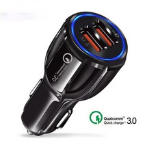 폰충전기 자동차시거잭 충전기선 USB 차량용 충전기 3.1A 2 포트 휴대폰 핸드폰 전원 어댑터 폰 14 13 12 11 삼성 호환 샤오미 헬퍼 LG 퀵 차지 QC 3.0, [01] A Black