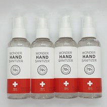 건강한 추석 선물 휴대용 손소독제 원더핸드 겔 에탄올 72% 100ml 4개 은은한 레몬향 보습 의약외품 FDA 할랄