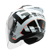 NHK R1 오토바이 오픈페이스 헬멧 그래픽 솔리드 바이크 하이바, G10 화이트/블랙, M