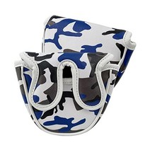 Gbourly 골프 클럽 블루 카모플라주 말레 퍼터 하프 퍼터 커버 카모 마그네틱 센터 샤프트 PU 가죽 헤드 커버BGSL, 반원 카모