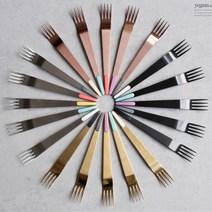 홈카페 브런치용 블랙 빵 디저트 포크 홈파티 과일픽, 퍼플