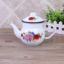 오일 가정용 복고 작은 주전자찬물 찻주전자 법랑주전자, C08-0.7리터 월계 꽃 일체 주전자, T01-1L포함 2L미포함