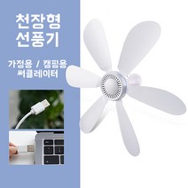 천장형 선풍기 USB 저소음 가정용 캠핑용 타프팬 실링팬 여름 겨울 공용 미니 써큘레이터, D61U-블루