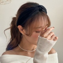 키메라제이 듀얼 벨벳 꼬임 반다나 헤어밴드 2color