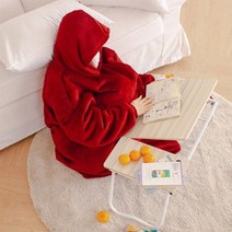 방콕 집순이 후드 담요 망토 원피스담요 차박 입는담요 집돌이