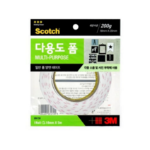 3M 스카치 다용도 폼 양면 테이프 18mm x 5m, 01. white, 2개