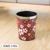 사무실휴지통 유러피안 뚜껑 쓰레기통 가정용 응접실이 있다 침실 화장실 주방 큰사이즈 띠압권 팬시 2806594271, 레드 매화 6L