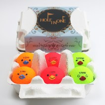 계란 골프공 선물 6구 삼색햇병아리 비비드 볼빅 비매트, 홀인원기념1