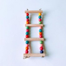 앵무새 나무 사다리 등반 장난감 매달려 다채로운 구슬 스탠드 용품, 01 4 ladders