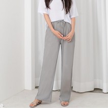 여성 여름 고무줄 통바지 와이드 팬츠 하얀티 흰면티코디 시원한바지 부인