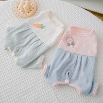 펫라이엇 강아지옷 고양이 중성화 수술복 마카롱 올인원 XS-XL, IT1-34_블루 핑크