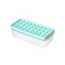 뚜껑이있는 36 그리드 아이스 큐브 트레이 금형 실리콘 직사각형 크림 메이커 트레이 이동식 빨 냉동고 DIY 금형 주방, Light Green