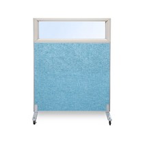 바퀴달린 이동식 칸막이 파티션 원톤 투톤 유리 페브릭 시리즈 이동식 병원 사무실 이동식, 상부유리, PW505