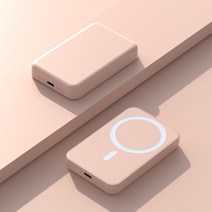 PYHO 맥세이프 마그넷 보조배터리 20W 무선고속충전, 핑크색, 5000mAh