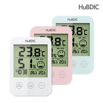 휴비딕 디지털 벽걸이 스탠드형 시계 온습도계 화이트 HT-3, 2)HT-3 핑크
