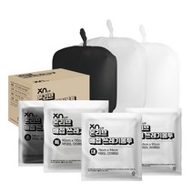 [온리브] 친환경 재활용 배접 소 / 중 / 대 / 특대 리필 쓰레기 비닐봉투, 중 (60L) 50매, 검정