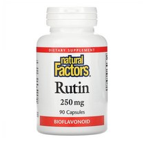 네추럴팩터스 (Natural Factors) 루틴 Rutin 250mg 바이오플라보노이드 영양제 1병 90개 알약, 90정, 1개