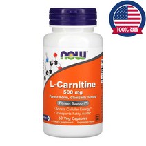 나우푸드 NOW FOODS L카르니틴 500mg 60식물성캡슐, 60개, 1개
