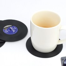 레코드판컵받침 논슬립 술잔코스터 이색 LP바 뮤직바