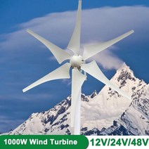 저소음발전기 가정용발전기 캠핑용발전기 새로운 에너지 수평 풍력 1000 터빈 컨트롤러 12 24 48 중형 풍차 소형, 12v, 하이브리드 제어로, 1000w 6 블레이드