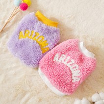 펫라이엇 1+1 강아지옷 고양이옷 겨울 ARIZONA 후리스 티셔츠 실내복 외출복 S-XL, 세트01_화이트+퍼플