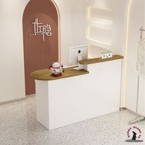 카운터테이블 인포메이션 카운터 테이블 카페 안내 데스크 책상 매장, G(둥근 오른쪽) + 180x50x105cm