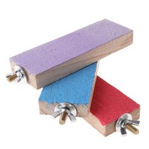 새 횃대 parrot perch stand holder platform 다채로운 나무 발 그라인딩 버드 앵무 장난감, 13x4.5cm, 13x4.5cm