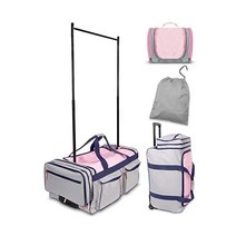 Trufflish Rolling Garment Bag Dance Bag with Garment Rack Duffel Travel Bag with Rack for Shows Reci